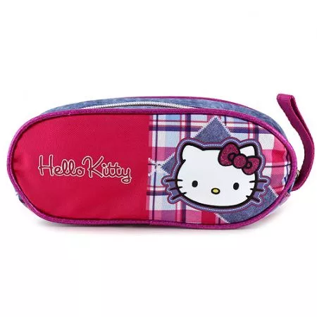 Školní penál Hello Kitty, růžové kostky - diamond