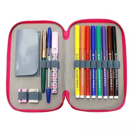 Školní pouzdro 3-patra 01 Deluxe - Amor růžová