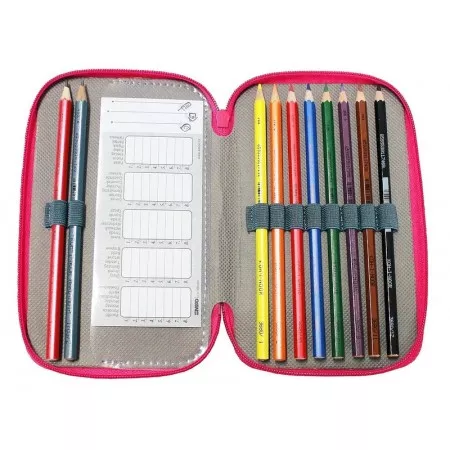 Školní pouzdro 3-patra 01 Deluxe - Amor růžová