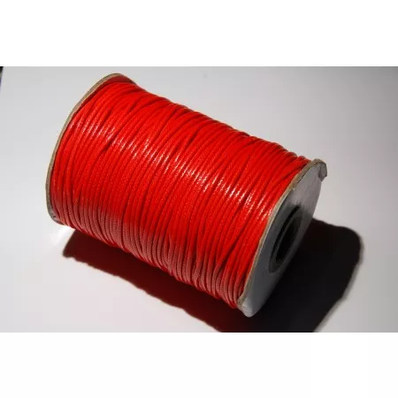 Šňůrka voskovaná barevná 1,5mm metráž červená