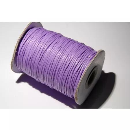 Šňůrka voskovaná barevná 1,5mm metráž fialová světlá