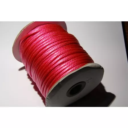 Šňůrka voskovaná barevná 3mm metráž růžová