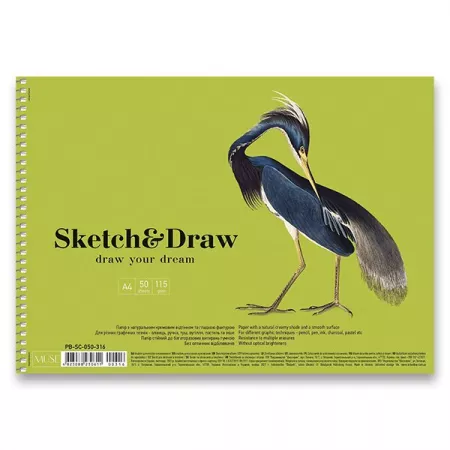 Spirálový náčrtník Shkolyaryk Muse Sketch&Draw A4, 50 listů