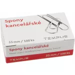 Spony kancelářské Tempus 33mm 100ks