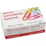 Spony kancel.Tempus barevné 28mm 100ks - tp5026