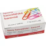 Spony kancel.Tempus barevné 33mm 100ks - tp5025