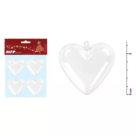 Srdce MFP transparentní set 6,5x6x3,6cm 4ks