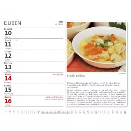 Stolní kalendář 2017 Helma, MiniMax Česká kuchyně S33-17