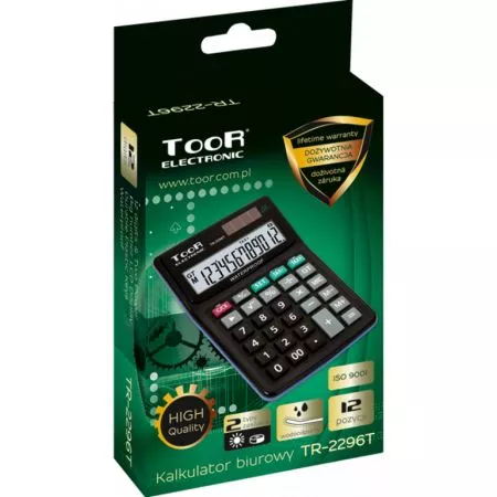 Stolní kalkulačka KW TR-2296T voděodolná 12 míst černá 120-1425