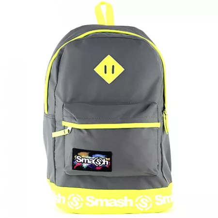Studentský batoh šedý Smash koženkový pruh