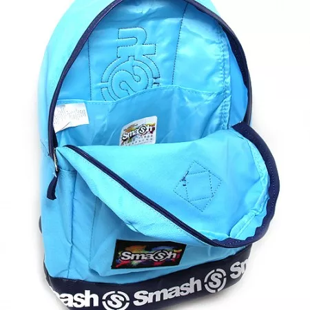 Studentský batoh světle modrý Smash koženkový pruh