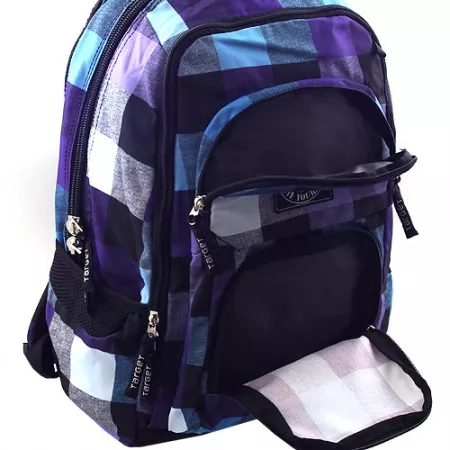 Studentský batoh Target 054117, fialový - modré kostky