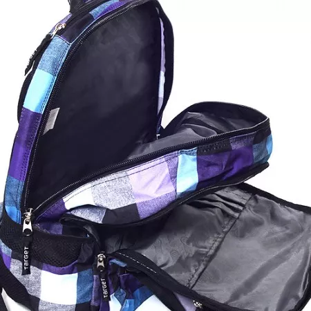 Studentský batoh Target 054117, fialový - modré kostky
