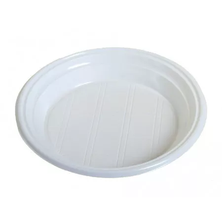 Talíř plastový hluboký bílý 20,5cm PS (100ks)