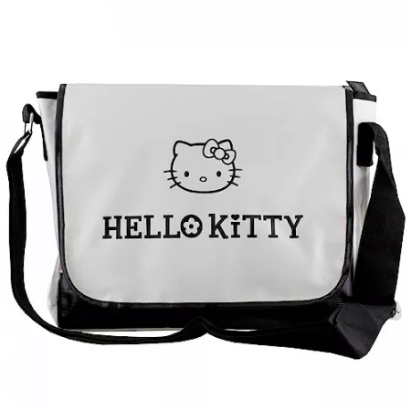 Taška přes rameno Hello Kitty, černo-bílá