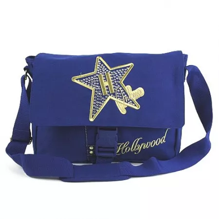 Taška přes rameno Hollywood Star, modrá s výšivkou hvězdy