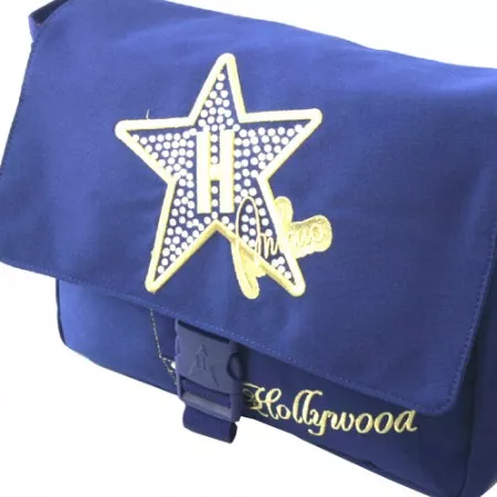 Taška přes rameno Hollywood Star, modrá s výšivkou hvězdy