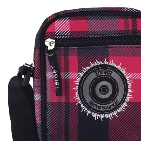 Taška přes rameno Target, růžovo-černé kostky