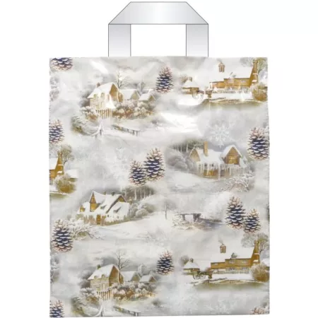 Taška  vánoční s uchy 46 x 39 zimní inspirace