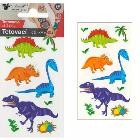Tetovací obtisky ANDĚL 1106 malí dinosauři 10,5x6cm 