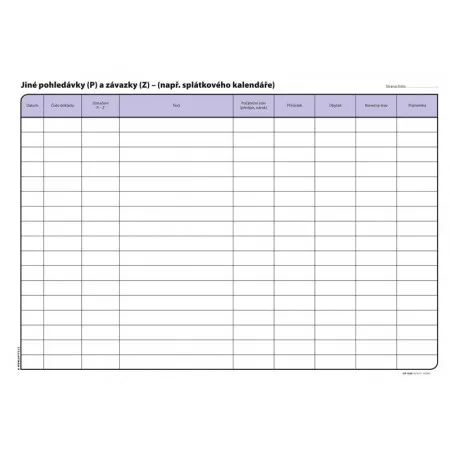 Tiskopis OPTYS, 1008 Kniha pohledávek a závazků A4