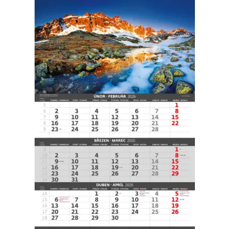 Tříměsíční kalendář Hory (N203-26)