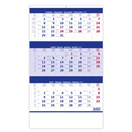 Tříměsíční kalendář modrý (N205-26)