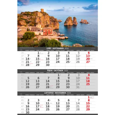 Tříměsíční kalendář Pobřeží (N202-26)