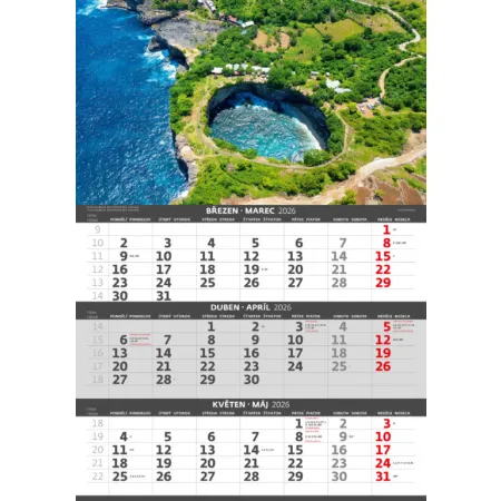 Tříměsíční kalendář Pobřeží (N202-26)