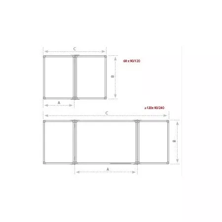Triptych – multipanelová tabule s keramickým povrchem, 120x180 / 360 cm
