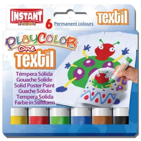 Tuhé temperové barvy Instant Playcolor na textil 6ks - tp11501
