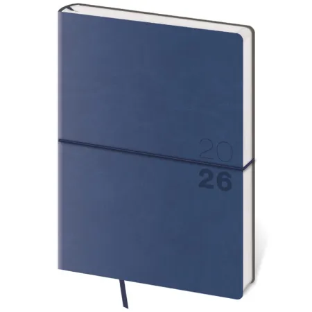 Týdenní diář A5 Flexio tmavě modrý s gumičkou (DFO423-1-26)