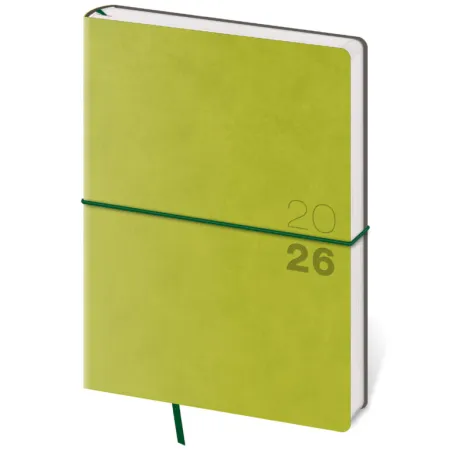 Týdenní diář A5 Flexio zelený s gumičkou (DFO423-4-26)