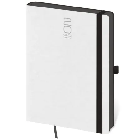 Týdenní diář A5 Memory bílý s gumičkou (DM423-3-26)