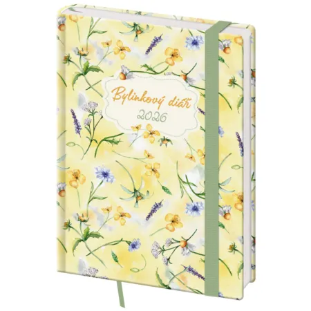 Týdenní diář B6 Bylinkový Herbs s gumičkou (DZ439-3-26)
