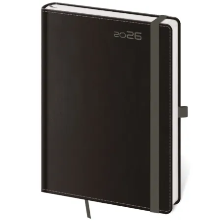 Týdenní diář B6 Double Black s poutkem (DB433-7-26)