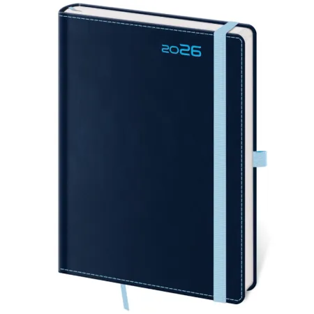 Týdenní diář B6 Double Blue s poutkem (DB433-2-26)