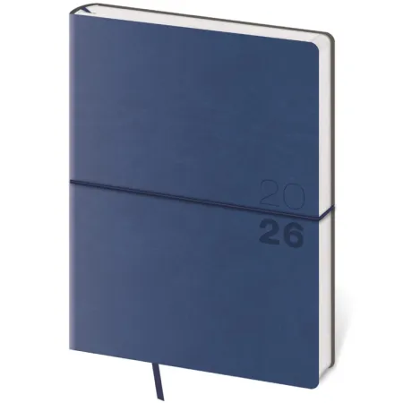 Týdenní diář B6 Flexio tmavě modrý s gumičkou (DFO433-1-26)