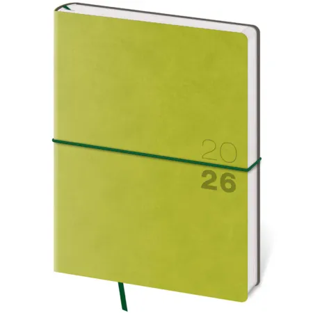 Týdenní diář B6 Flexio zelený s gumičkou (DFO433-4-26)