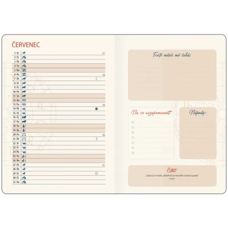 Týdenní diář B6 Lunární Dream s gumičkou (DZ440-2-26)