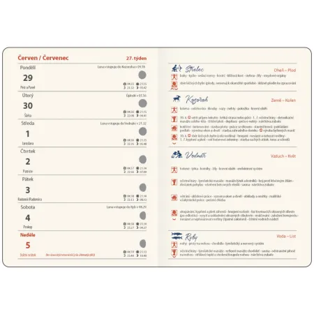 Týdenní diář B6 Lunární Luna s gumičkou (DZ440-1-26)