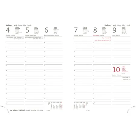 Týdenní diář B6 Print Pop cappuccino (DPP433-15-26)