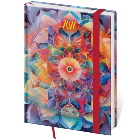 Týdenní diář B6 Vario Kaleidoscope s gumičkou (DV433-16-26)
