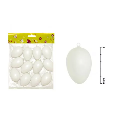 Vajíčka plast 6cm/12ks bílé S32085