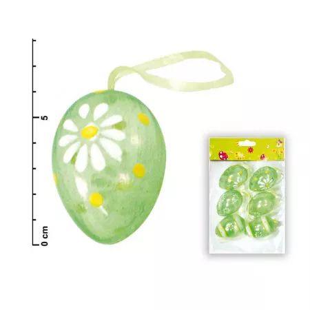 Vajíčka plast 6cm/6ks zelená S34032G
