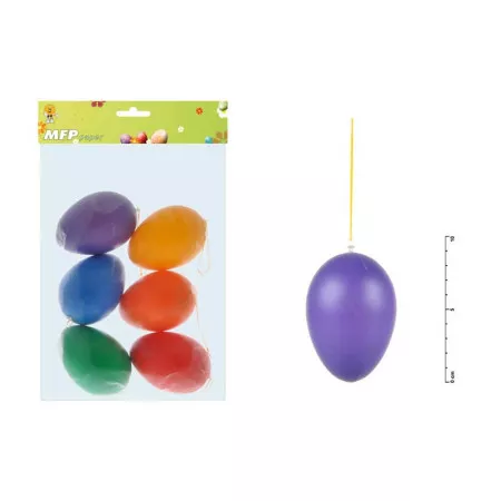 Vajíčka plast 9cm/6ks mix colors S160343