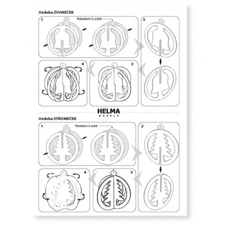 Vánoční 3D papírová skládačka STIL - ozdoby 4001294