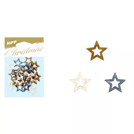 Vánoční dekorace hvězda MFP 24ks 2cm mix 8885683