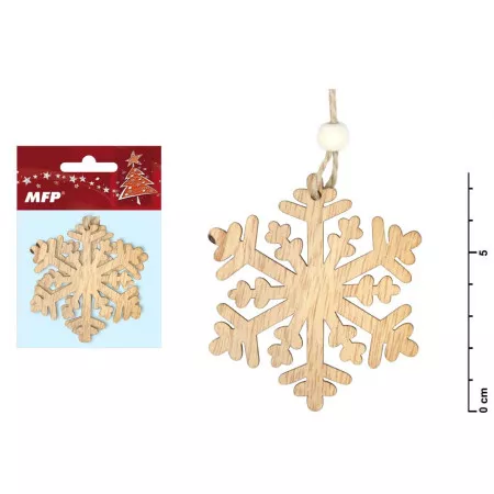 Vánoční dekorace MFP vločka dřevěná set 2ks, 7cm 8885709