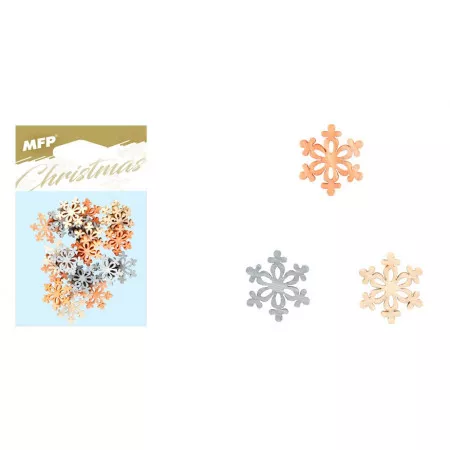 Vánoční dekorace vločka MFP barevná 24ks 2cm mix 8885685